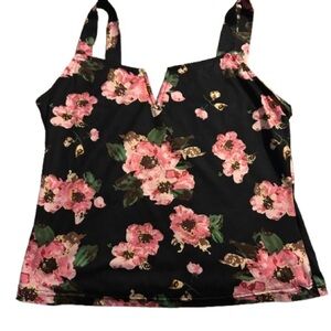 Floral Black and Pink Women's Top